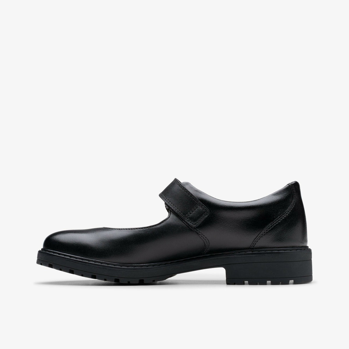 Loxham Walk Youth Black Leather - Clarks Kids
