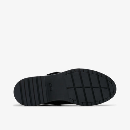 Loxham Walk Youth Black Leather - Clarks Kids