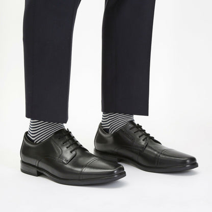 Howard Cap Black Leather - Clarks Men