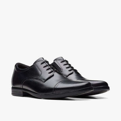 Howard Cap Black Leather - Clarks Men