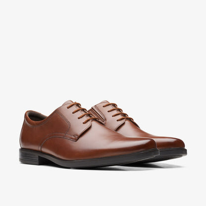 Howard Walk Dark Tan Leather - Clarks Men