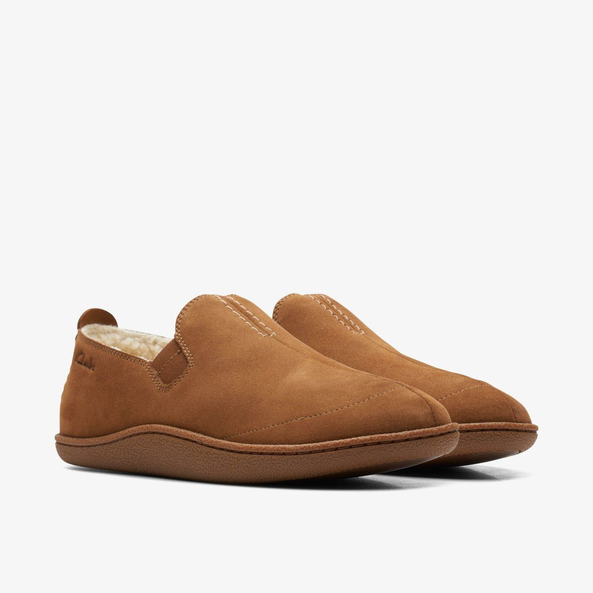 Home Mocc Slipper Tan Suede - Clarks Men
