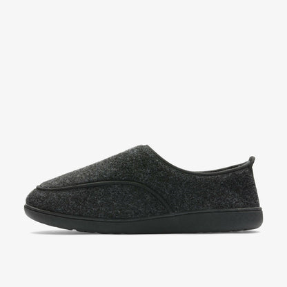 King Riptape Slipper Dark Grey Felt - Clarks Men