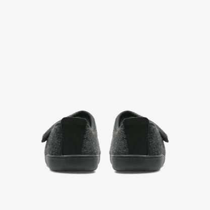King Riptape Slipper Dark Grey Felt - Clarks Men