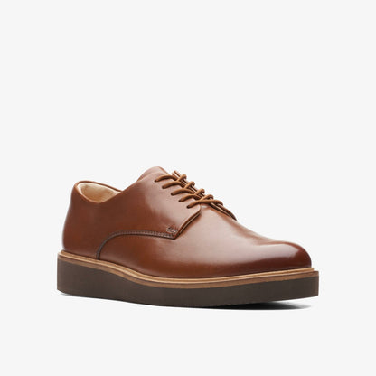 Glickly Derby Dark Tan Leather - Clarks Women