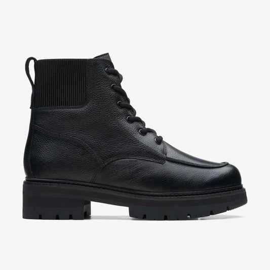 Orianna Mid Black Warmlined Leather - Clarks Women