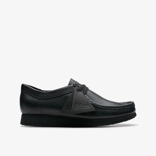 Wallabee Older Black Leather - Clarks Kids