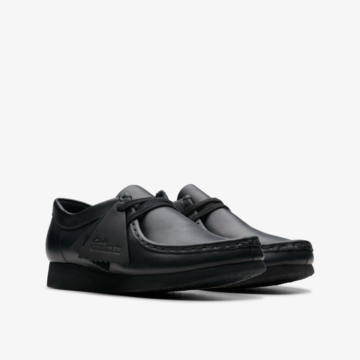 Wallabee Older Black Leather - Clarks Kids