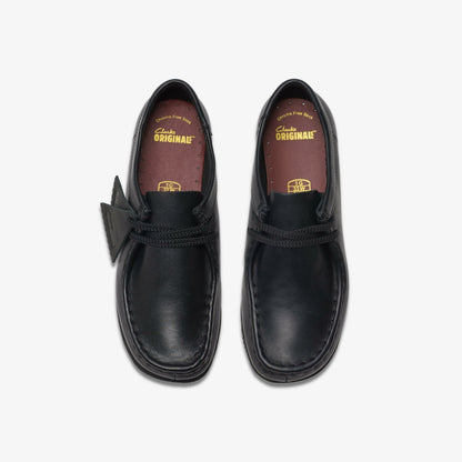 Wallabee Older Black Leather - Clarks Kids