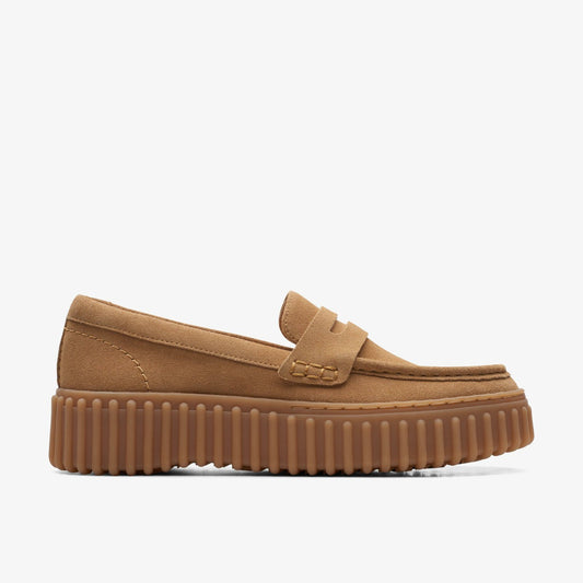 Torhill Penny Loafer Light Tan Suede - Clarks Women