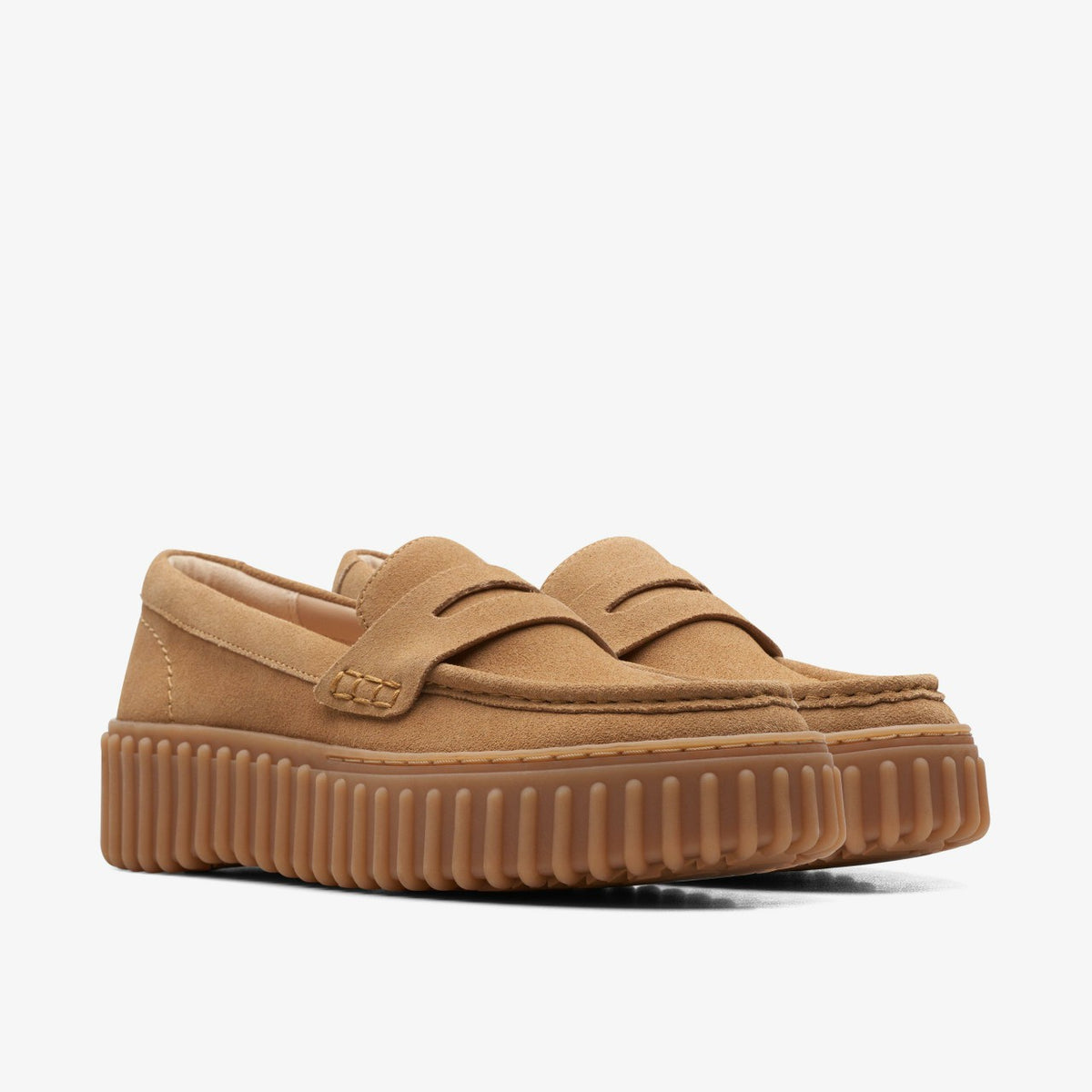 Torhill Penny Loafer Light Tan Suede - Clarks Women