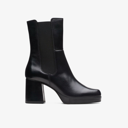 Pique Up Black Leather - Clarks Women