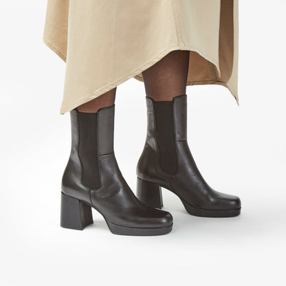 Pique Up Black Leather - Clarks Women