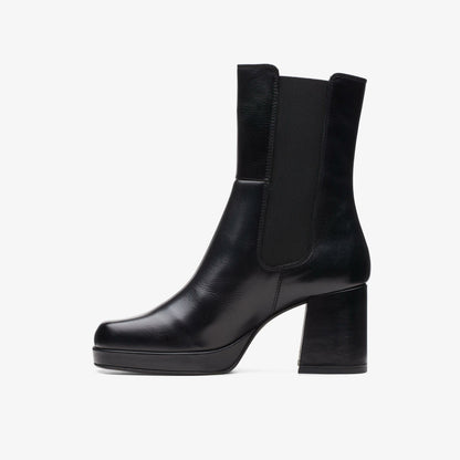 Pique Up Black Leather - Clarks Women