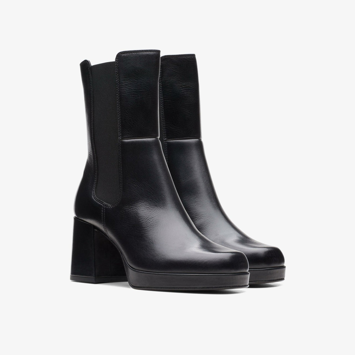 Pique Up Black Leather - Clarks Women