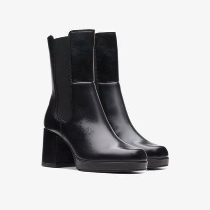 Pique Up Black Leather - Clarks Women