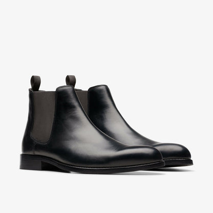 Craft Arlo Top Chelsea Boot Black Leather - Clarks Men