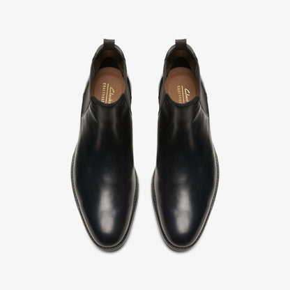 Craft Arlo Top Chelsea Boot Black Leather - Clarks Men