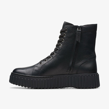 Torhill Rise Ankle Boot Black Leather - Clarks Women