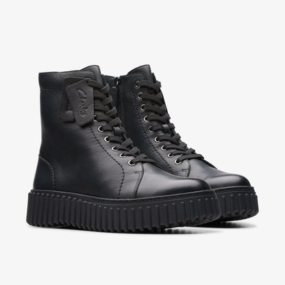 Torhill Rise Ankle Boot Black Leather - Clarks Women