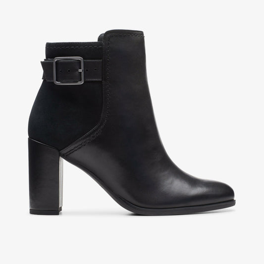 Freva 85 Buckle Black Leather - Clarks Women