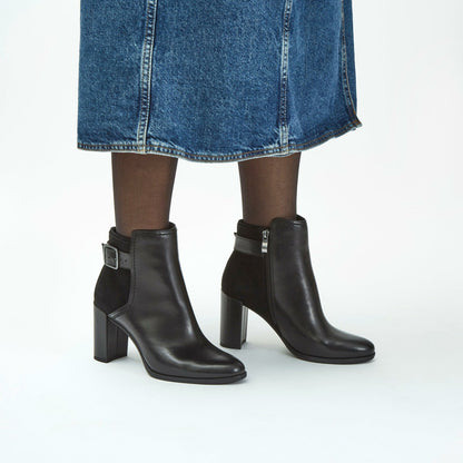 Freva 85 Buckle Black Leather - Clarks Women
