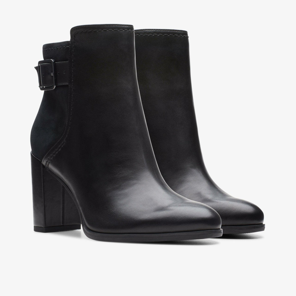 Freva 85 Buckle Black Leather - Clarks Women