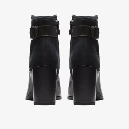 Freva 85 Buckle Black Leather - Clarks Women