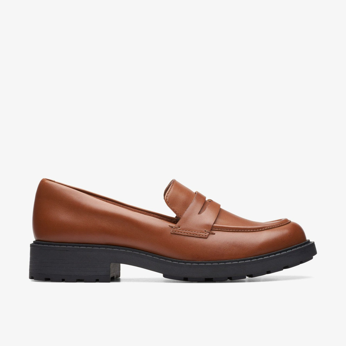Orinoco 2 Penny Loafer Dark Tan Leather - Clarks Women