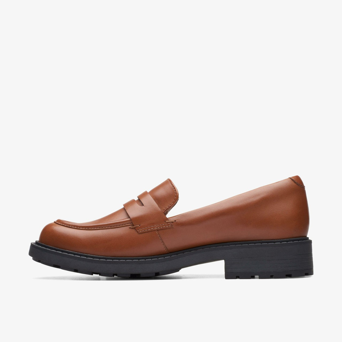 Orinoco 2 Penny Loafer Dark Tan Leather - Clarks Women