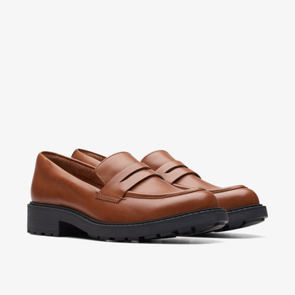 Orinoco 2 Penny Loafer Dark Tan Leather - Clarks Women