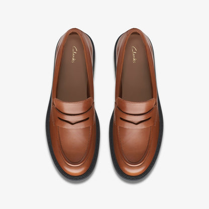 Orinoco 2 Penny Loafer Dark Tan Leather - Clarks Women