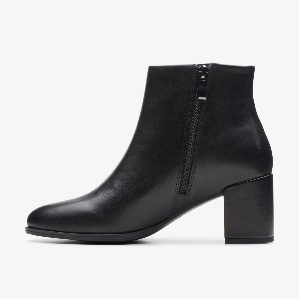 Freva 55 Zip Ankle Boot Black Leather - Clarks Women