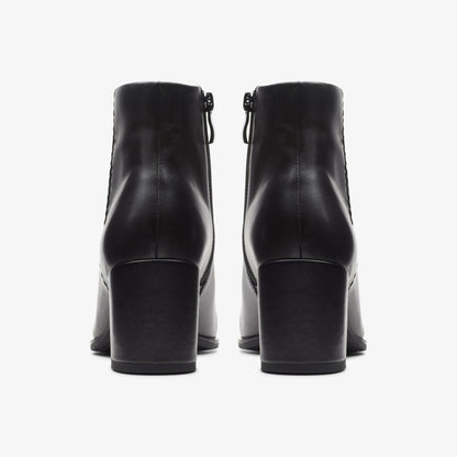 Freva 55 Zip Ankle Boot Black Leather - Clarks Women