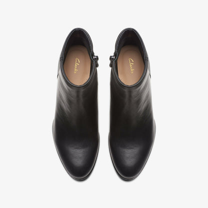 Freva 55 Zip Ankle Boot Black Leather - Clarks Women
