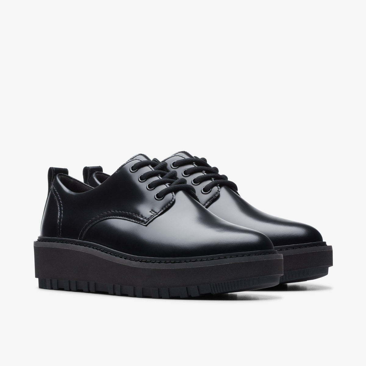 Orianna W Derby Black Leather - Clarks Women