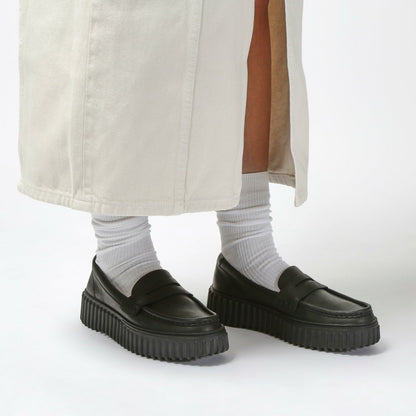 Torhill Penny Loafer Black Leather - Clarks Women