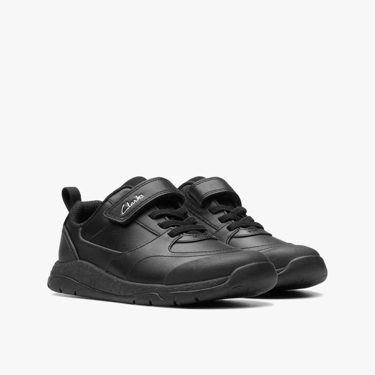 Steggy Stride Kid Black Leather - Clarks Kids
