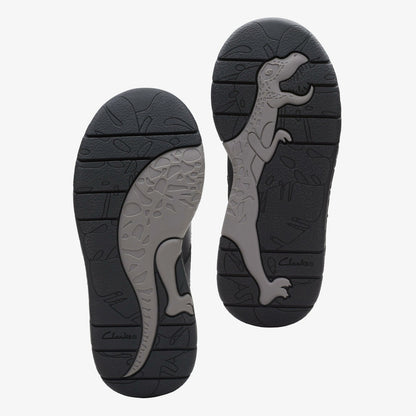 Steggy Stride Kid Black Leather - Clarks Kids