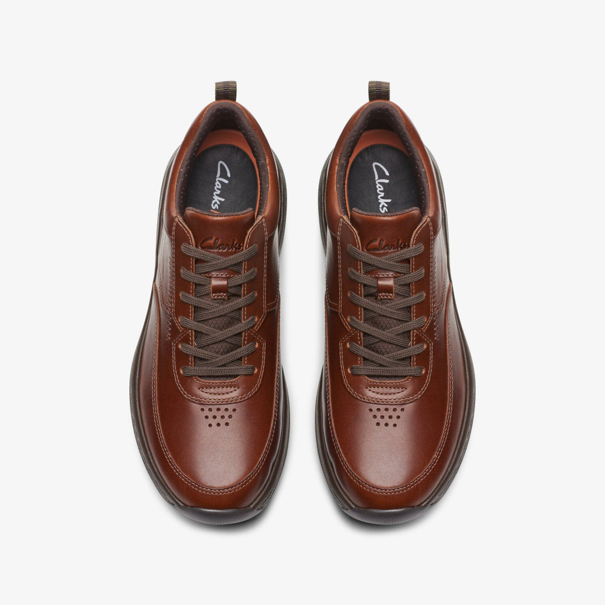 Clarks Pro Lace Dark Tan Leather - Clarks Men