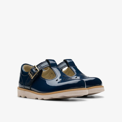 Crown Print Toddler Navy Patent - Clarks Babies|Kids