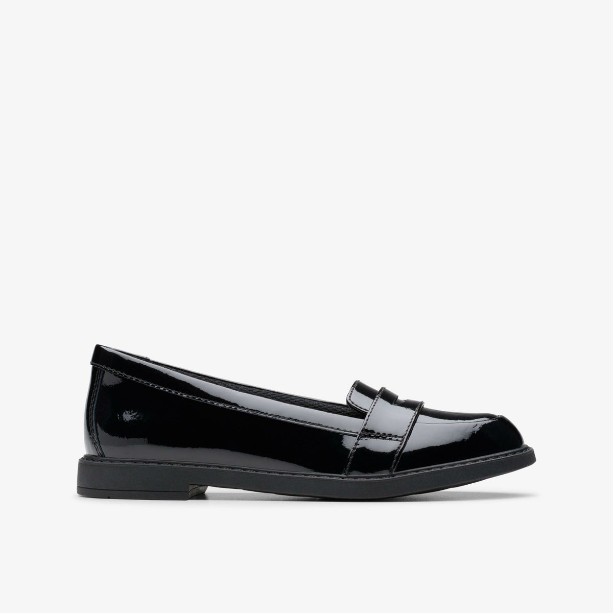 Scala Loafer Kid Black Patent - Clarks Kids