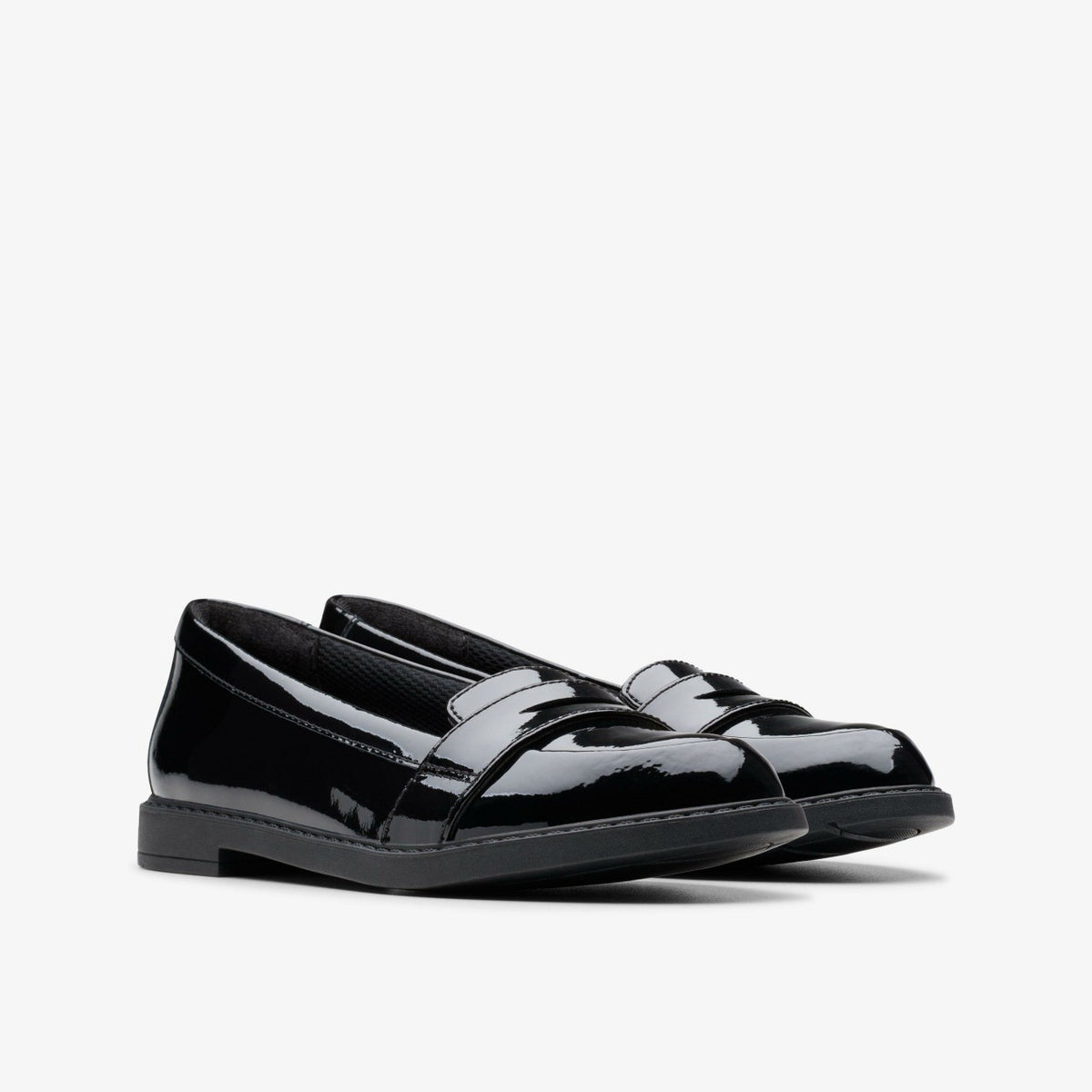 Scala Loafer Kid Black Patent - Clarks Kids
