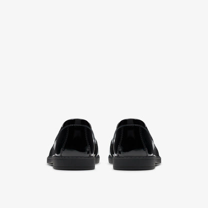 Scala Loafer Kid Black Patent - Clarks Kids