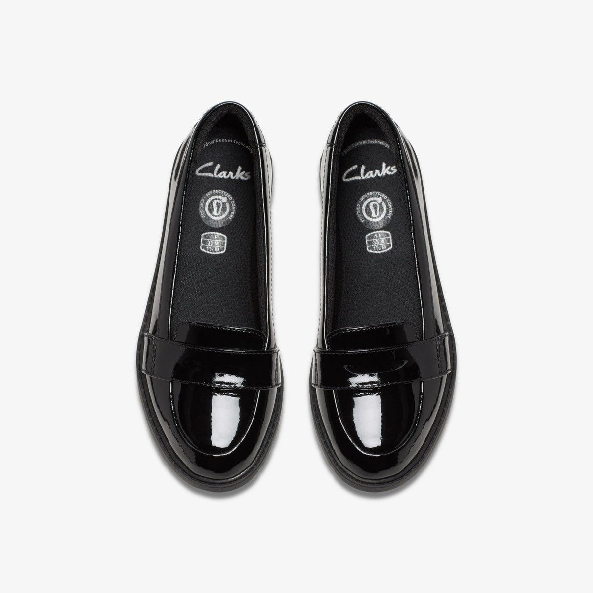 Scala Loafer Kid Black Patent - Clarks Kids