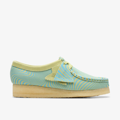 Wallabee Blue/Lime Print - Clarks Women