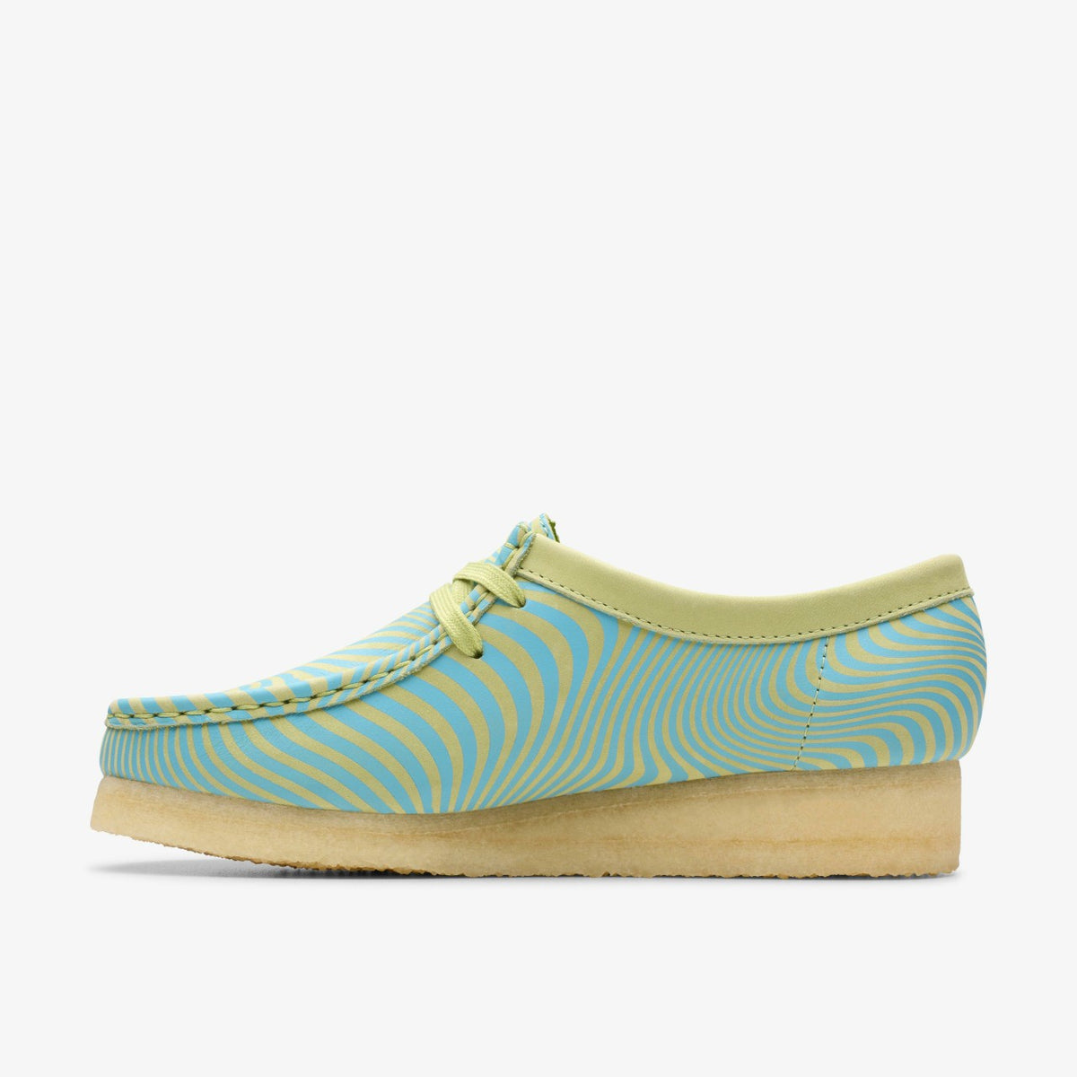 Wallabee Blue/Lime Print - Clarks Women