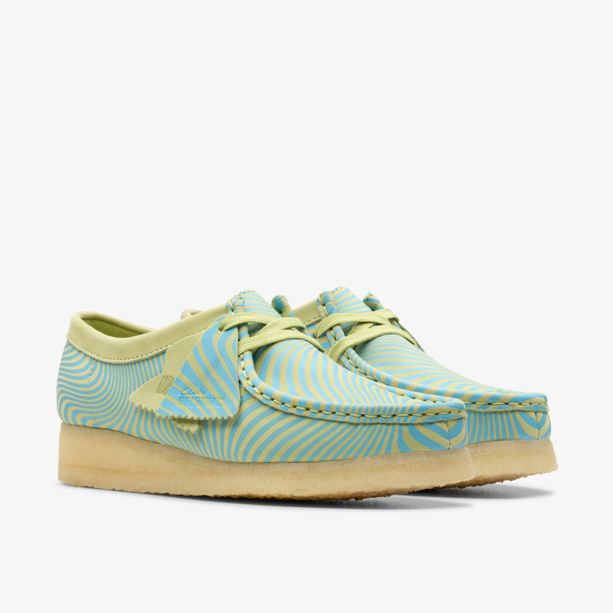 Wallabee Blue/Lime Print - Clarks Women