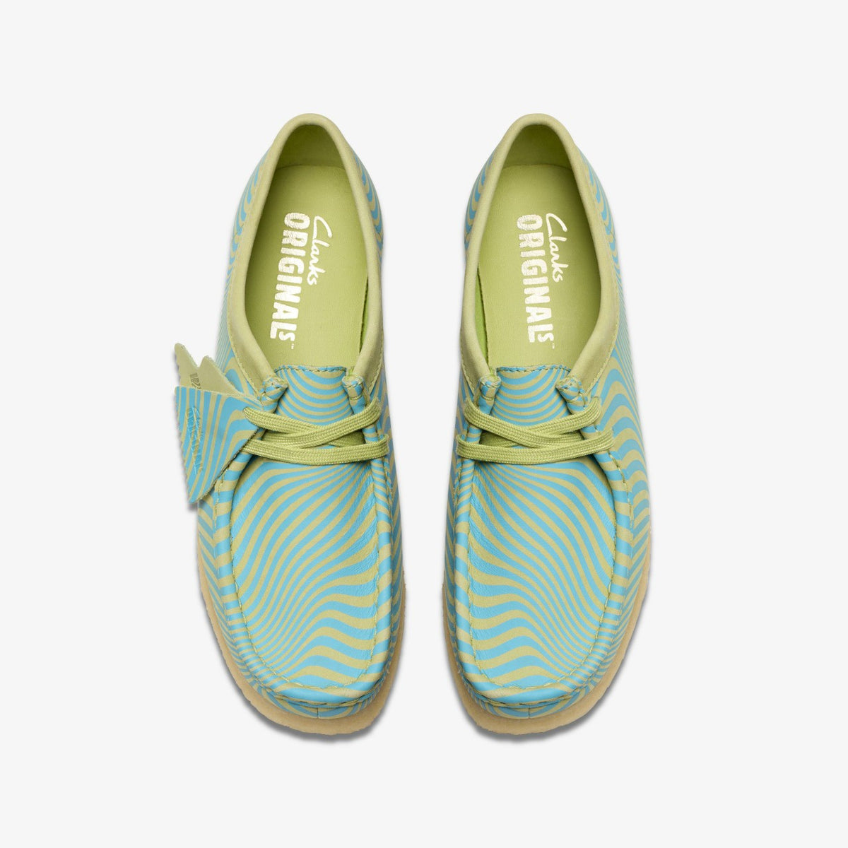 Wallabee Blue/Lime Print - Clarks Women