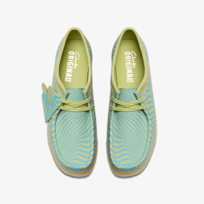 Wallabee Blue/Lime Print - Clarks Women